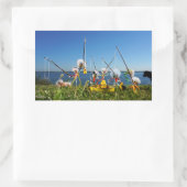 Fubby's actief met het hengelspel. rechthoekige sticker (Tas)