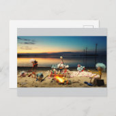 Fubby's bij kampvuur met marchmello's. briefkaart (Voorkant / Achterkant)