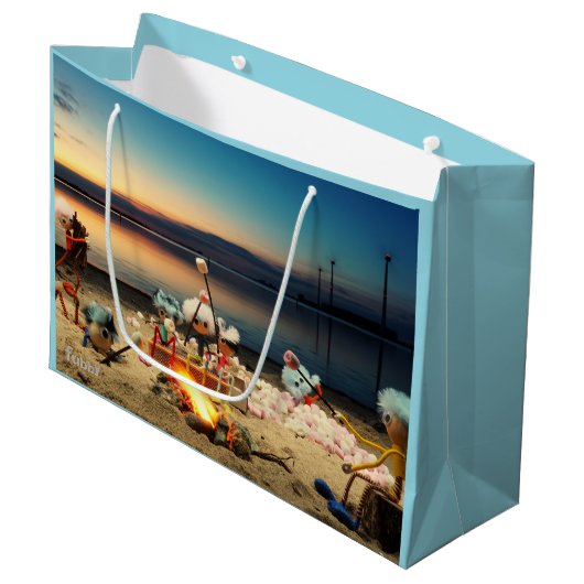 Fubby's bij kampvuur met marchmello's. groot cadeauzakje (Voorkant Gekanteld)