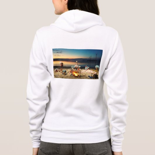 Fubby's bij kampvuur met marchmello's. hoodie (Achterkant)