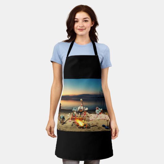 Fubby's bij kampvuur met marchmello's. schort (Gedragen)
