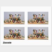 Fubby's de van een feestje houden, gefeliciteerd ! rechthoekige sticker (Vel)