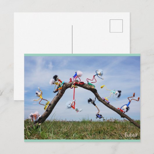 Fubby's die aan het Skaten zijn. Briefkaart (Voorkant / Achterkant)