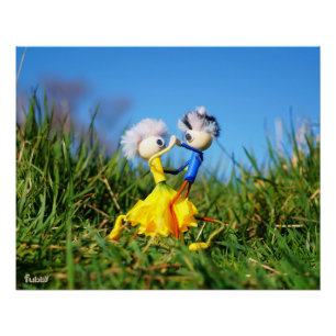 Fubby's die dansen in een narcissen jurk. perfect poster