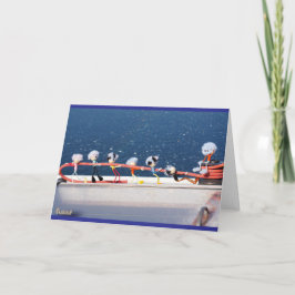 Fubby's die een lijn lieren van een Zeilboot. Bedankkaart