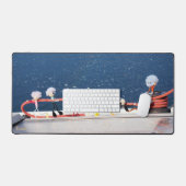 Fubby's die een lijn lieren van een Zeilboot. Bureaumat (Keyboard & Muis)