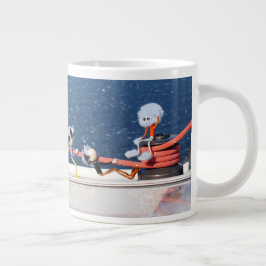 Fubby's die een lijn lieren van een Zeilboot. Grote Koffiekop