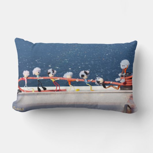 Fubby's die een lijn lieren van een Zeilboot. Kussen (Voorkant)