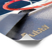 Fubby's die een lijn lieren van een Zeilboot. Perfect Poster (Hoek)