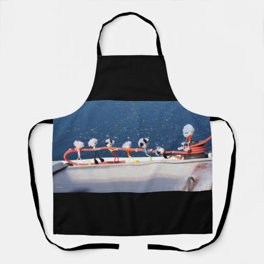 Fubby's die een lijn lieren van een Zeilboot. Schort (Voorkant)