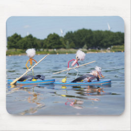 Fubby's die een wedstrijdje Peddelboard doen. Muismat