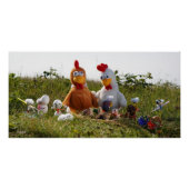 Fubby's die eieren verven van kippen Vrolijk Pasen Perfect Poster (Voorkant)