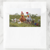 Fubby's die eieren verven van kippen Vrolijk Pasen Rechthoekige Sticker (Tas)