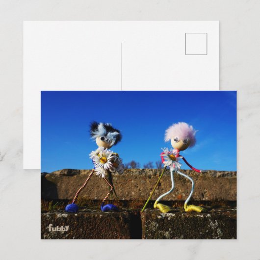 Fubby's die elkaars valentijn zijn. briefkaart (Voorkant / Achterkant)