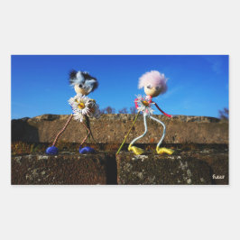 Fubby's die elkaars Valentijn zijn. Rechthoekige Sticker