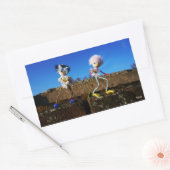 Fubby's die elkaars Valentijn zijn. Rechthoekige Sticker (Envelop)