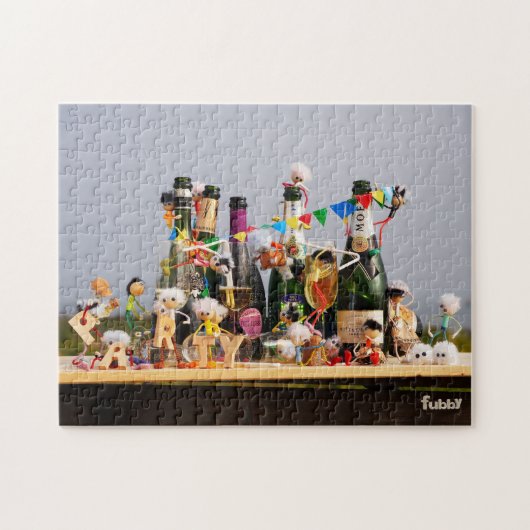 Fubby's die Feest vieren, gefeliciteerd, Proost ! Legpuzzel (Horizontaal)