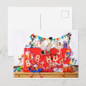 Fubby's die feest vieren voor verjaardag. briefkaart (Voorkant / Achterkant)