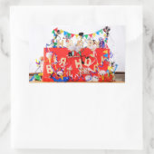 Fubby's die feest vieren voor verjaardag. rechthoekige sticker (Tas)