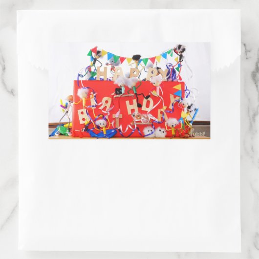 Fubby's die feest vieren voor verjaardag. rechthoekige sticker (Tas)