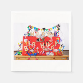 Fubby's die feest vieren voor verjaardag. servet