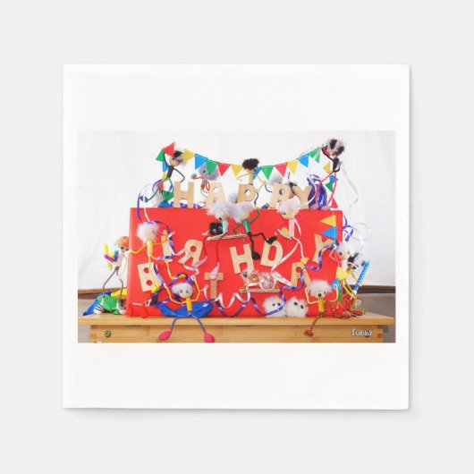 Fubby's die feest vieren voor verjaardag. servet (Voorkant)