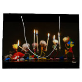 Fubby's die feestelijk met kaarsjes lopen, grappig groot cadeauzakje (Achterkant)