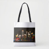 Fubby's die feestelijk met kaarsjes lopen, grappig tote bag (Voorkant)