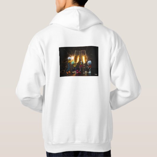Fubby's die feestelijk proosten met vuurwerk. hoodie (Achterkant)