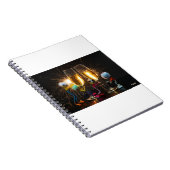 Fubby's die feestelijk proosten met vuurwerk. notitieboek (Rechterzijde)