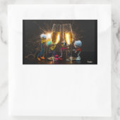 Fubby's die feestelijk proosten met vuurwerk. rechthoekige sticker (Tas)