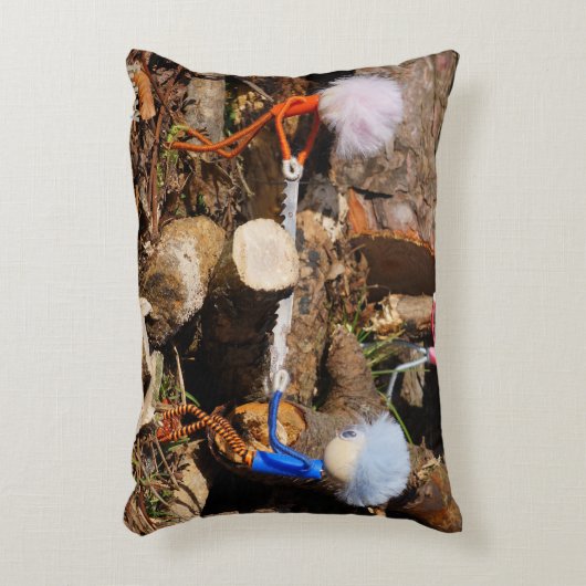 Fubby's die hout zagen. accent kussen (Voorkant(Verticaal))