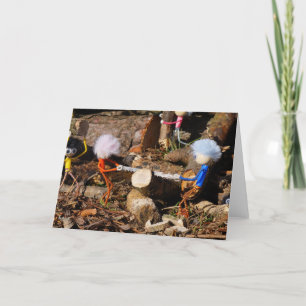 Fubby's die hout zagen. bedankkaart