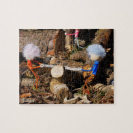 Fubby's die hout zagen. legpuzzel