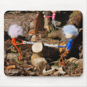 Fubby's die hout zagen. muismat