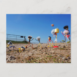 Fubby's die korfballen, winnen of verliezen. briefkaart