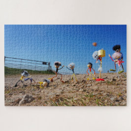 Fubby's die korfballen, winnen of verliezen. legpuzzel