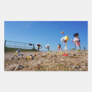 Fubby's die korfballen, winnen of verliezen. rechthoekige sticker