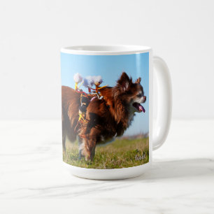 Fubby's die paardrijden op hun honden vriendje. koffiemok