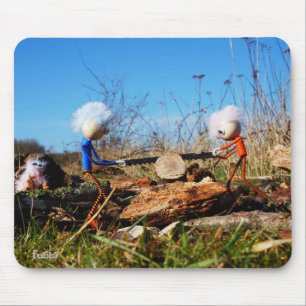 Fubby's die stam van boom doorzagen. muismat