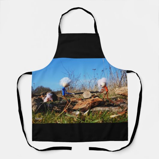 Fubby's die stam van boom doorzagen. schort (Voorkant)