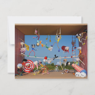 Fubby's in het Circus met allerlei acts. Briefkaart