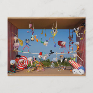 Fubby's in het Circus met allerlei acts. Briefkaart