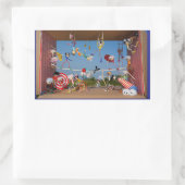 Fubby's in het Circus met allerlei acts.  Rechthoekige Sticker (Tas)