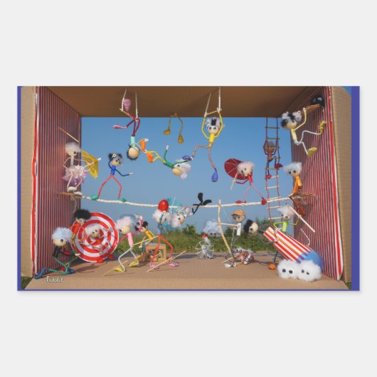 Fubby's in het Circus met allerlei acts.  Rechthoekige Sticker (Voorkant)