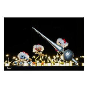 Fubby's in Kerstsfeer met Kerstdecoratie. Perfect Poster