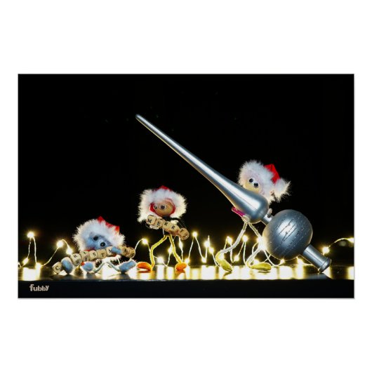 Fubby's in Kerstsfeer met Kerstdecoratie. Perfect Poster (Voorkant)