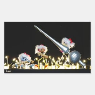 Fubby's in Kerstsfeer met Kerstdecoratie. Rechthoekige Sticker