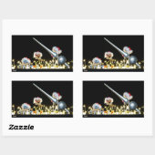 Fubby's in Kerstsfeer met Kerstdecoratie. Rechthoekige Sticker (Vel)