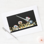 Fubby's in Kerstsfeer met Kerstdecoratie. Rechthoekige Sticker (Envelop)